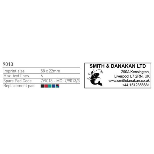 Picture of CUSTOMISED RUBBER STAMP 9013 58X22MM